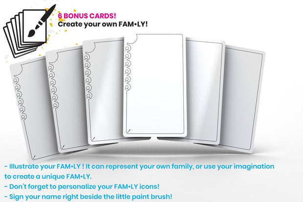 Pack of 6 cards to create our own ART•ZY FAM•LY 