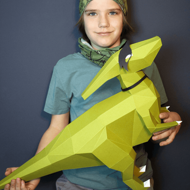 DIY 3D Paper Sculpture « Superhero Dino» Parasaurolophus