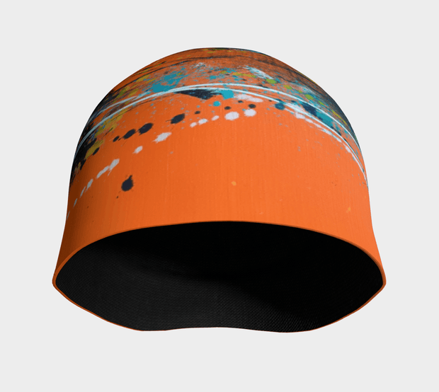 Front view of Abstract Orange Unisex Beanie.