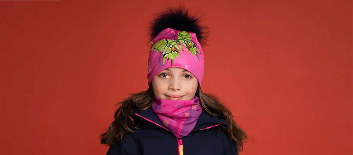 Kids Grow-With-Me Beanies with Removable Pom Poms