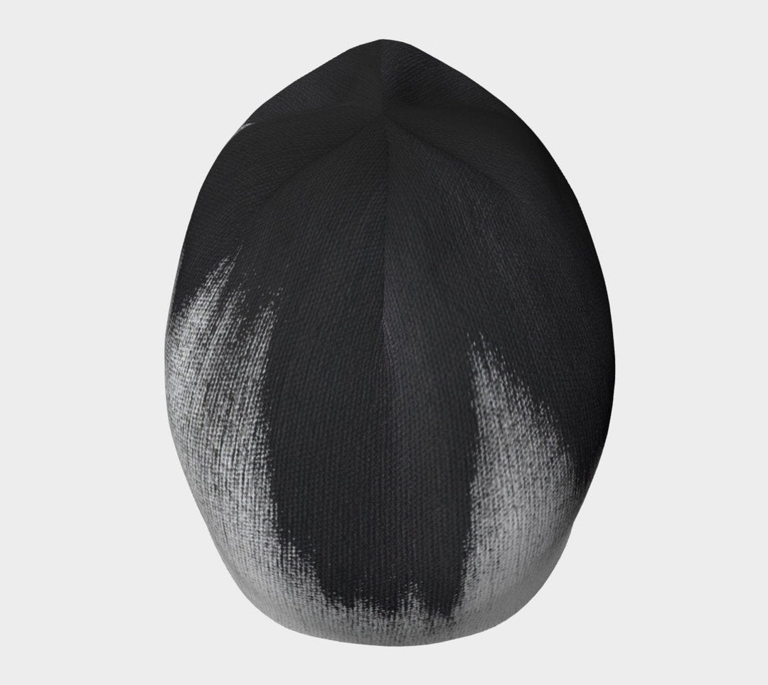 Vue de dessus de la tuque motifs pinceau montrant la répartition du motif.
