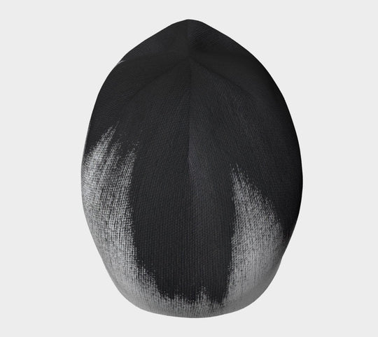 Vue de dessus de la tuque motifs pinceau montrant la répartition du motif.