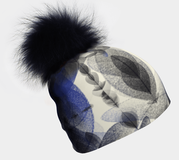 Blue Feathers with Black Pompom