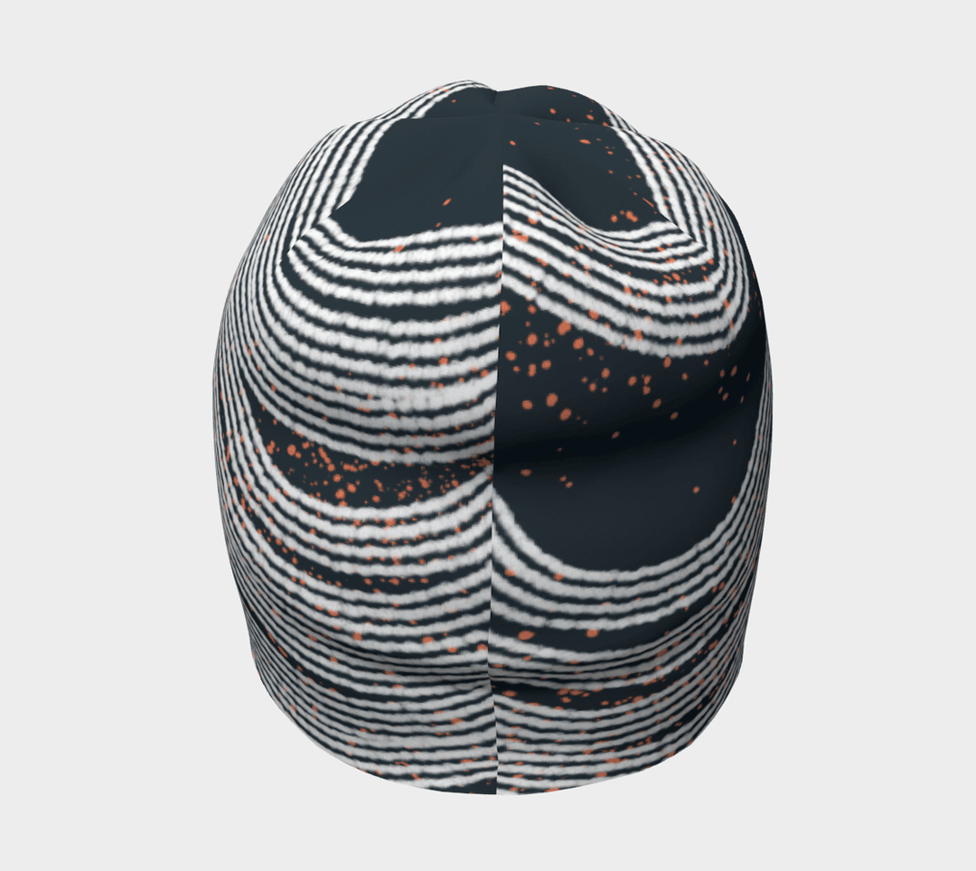 La tuque Dark Steel vue de dessus, affichant le motif abstrait complet.