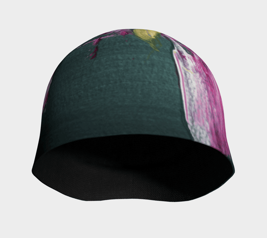 The interior of the Flower Glitch Beanie, showing its black bamboo lining.
