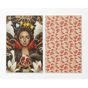 Guerrière Pacifique Artistic XL Reversible Microfiber Yoga Towel