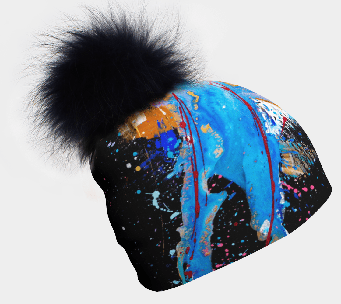 MatriX Beanie with Pompom - Wearable Art – Lalita's Art Shop