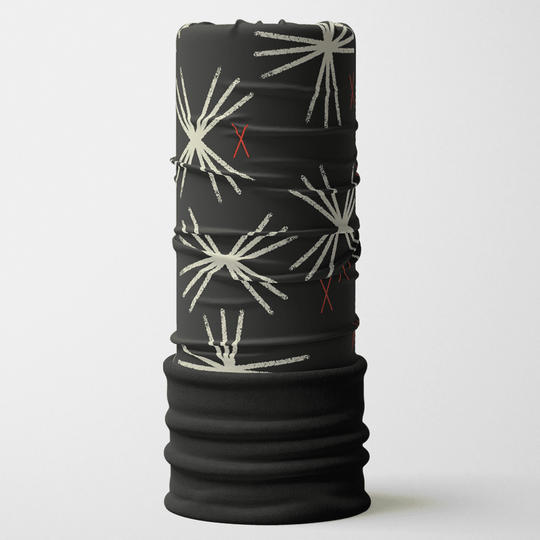Tube multifonctionnel noir avec un motif graphique d&