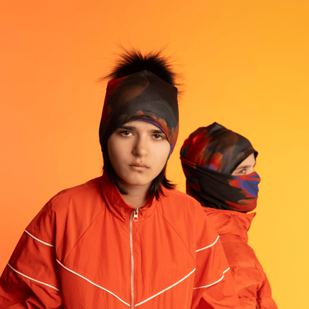 Tube multifonction Fleurs bleues avec polar