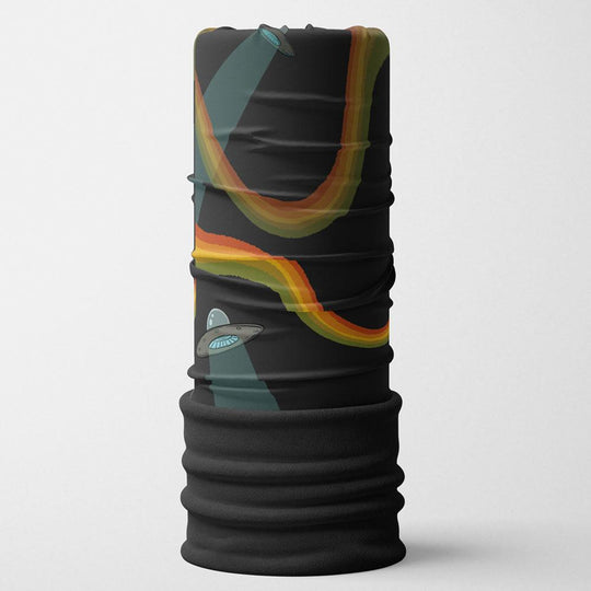 Cache-cou noir avec un motif coloré d&