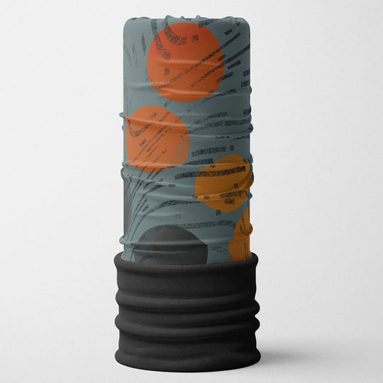 Tube multifonction Mouvement Orange POLAR avec doublure en molleton noir sur fond blanc.