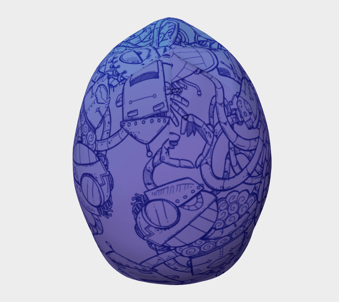 Tuque avec un dessin détaillé au trait bleu d&
