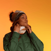 Touch of Navy Beanie With Detachable Pompom