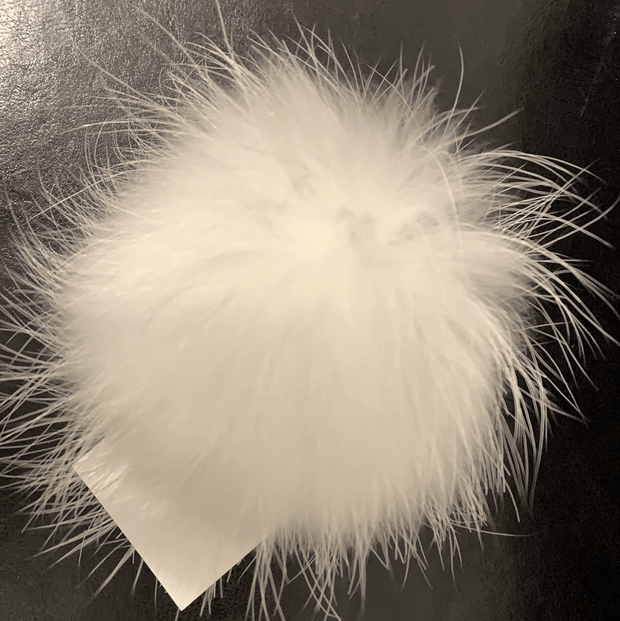 AW23- Pack of 10 Fur Pompoms with Flat Button