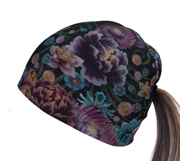 beautiful and feminine floral pattern created by canadian artist Claire Anghinolfi exclusively for Lalita's Art Shop. This bamboo hat has a elastic hole for your pony tail