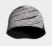 Front view of the abstract pattern Dark Steel sport toque.