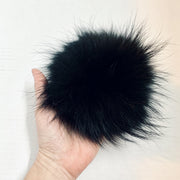Fur Pompom with flat button