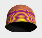 Front view of Abstract Pink, yellow and green sports toque Beanie.
