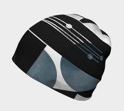 Black and grey Geometrics beanie. Universal color to match all your outfits. Unisex beanie for indoor and outdoor sports